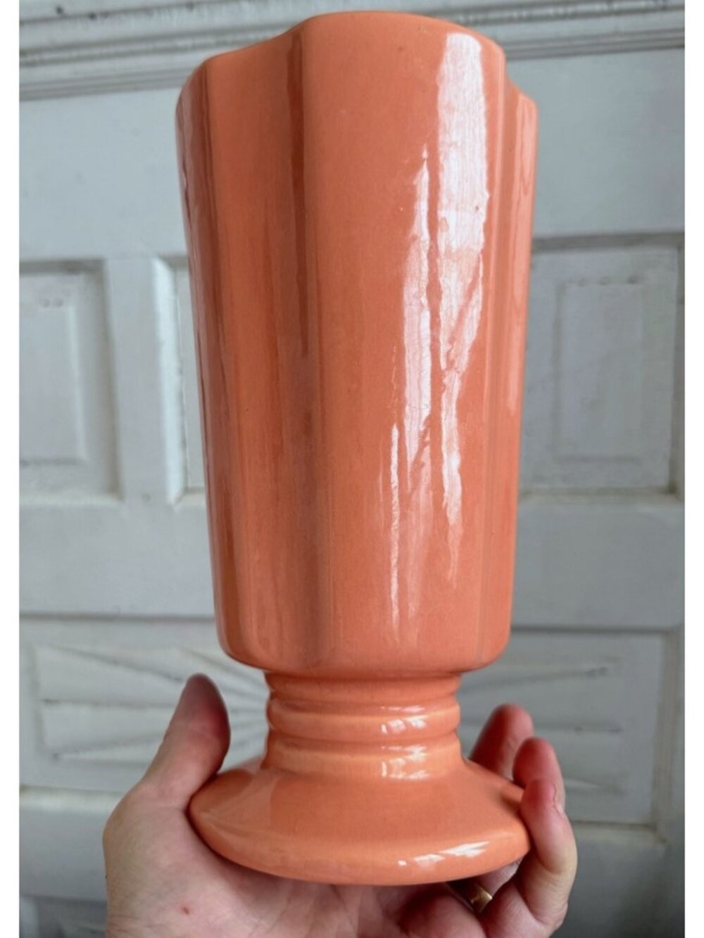 Vintage MCM Haeger Peach Art Pottery Vase #305 - Picture 7 of 8
